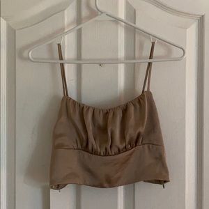 Aritzia Cropped Satin Tank